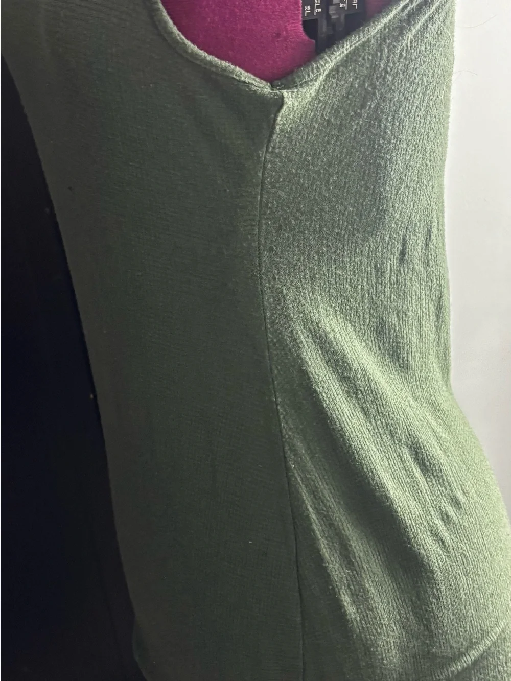 Olive Green Ribbed Tank Dress